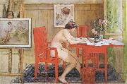 Carl Larsson Model,Writing picture-Postals Sweden oil painting reproduction